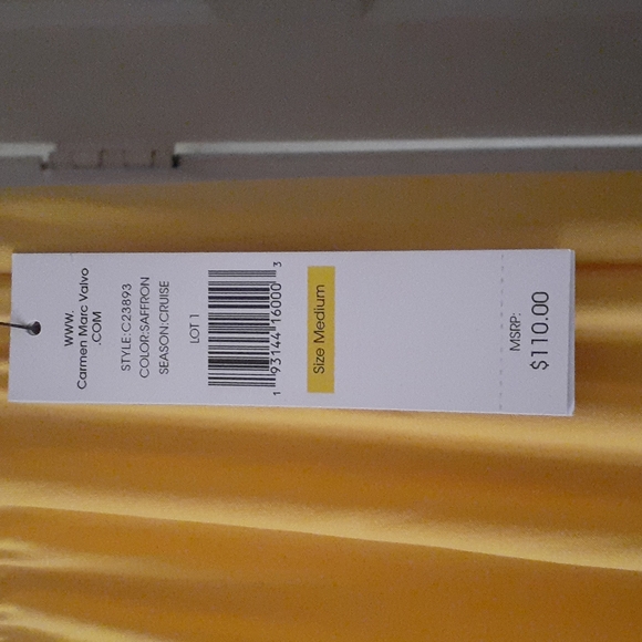 Carmen Marc Valvo Strapless Jumpsuit Yellow NWT - Picture 5 of 6